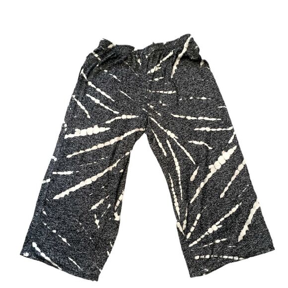 DKNY Black & White Abstract Print Cropped Lounge Pants Size Small - Picture 3 of 6